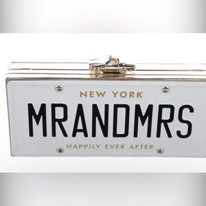 Iconic MRANDMRS license plate clutch